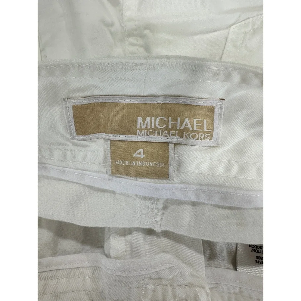 Michael Kors Womens White Cotton Drawstring Shorts Size 4